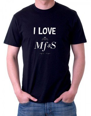 Camiseta I Love MF&S Masculina Preta