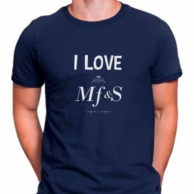 Camiseta I Love MF&S Masculina Azul