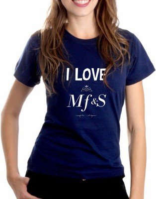 Camiseta I Love MF&S Feminina Azul